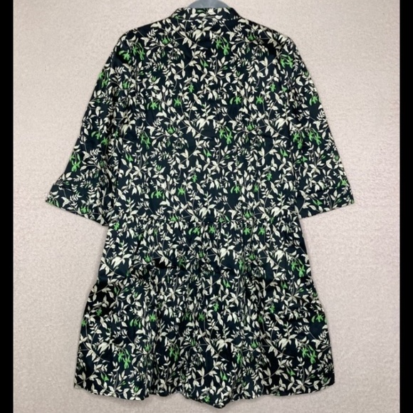 Tuckernuck Verdant Iris Royal Mini Shirt Dress-Womens M-Black/Green-Fall-NEW-NWT - Picture 4 of 10